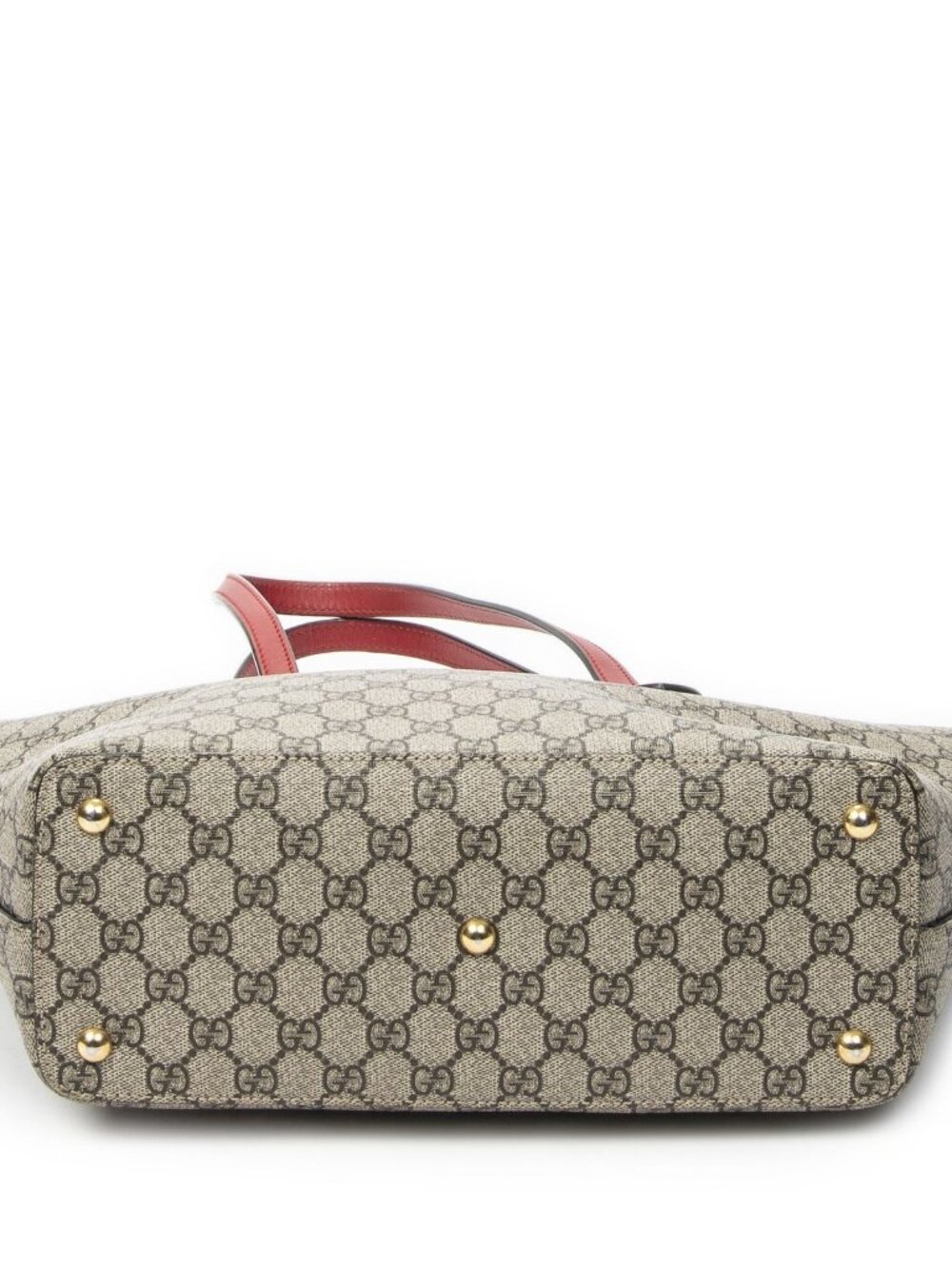 Gucci Zip Bucket Tote Beige Pink Red Supreme Canvas - Picture 6 of 10